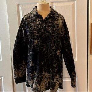 Mystree Black and Cream Lightweight Corduroy Shirt Jacket- M